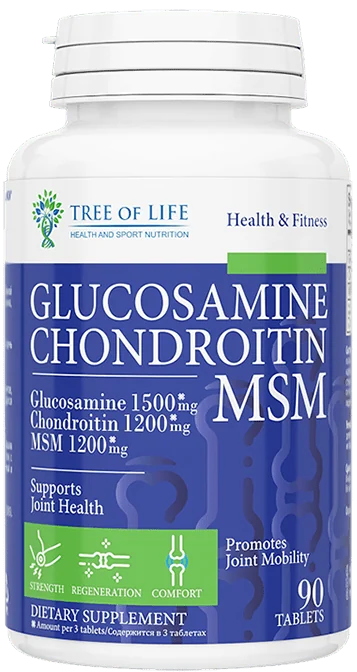 Препарат для суставов и связок Tree of Life Glucosamine & Chondroitin 90 таб