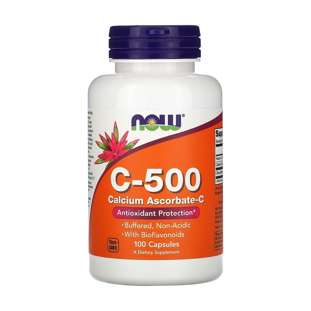 Витамин NOW Vitamin C 500 Ascorbate 100 капс